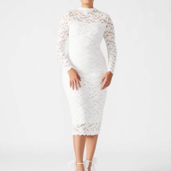 Steve Madden Dresses & Skirts - Steve Madden Vivianne White Lace Long Sleeve Dress